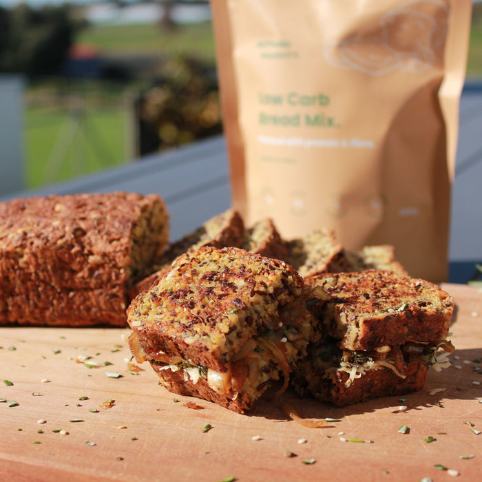 Rosemary, Caramelised Onion, & Cheese Low Carb Bread Toasties